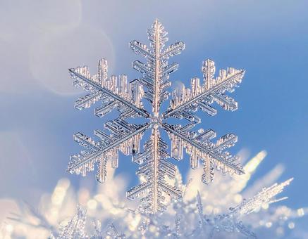 雪の結晶の接写素材 雪の結晶の接写素材の写真