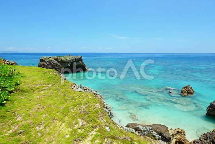 沖縄　美しい海　無人島　エメラルドグリーン 日本,沖縄,海の写真素材