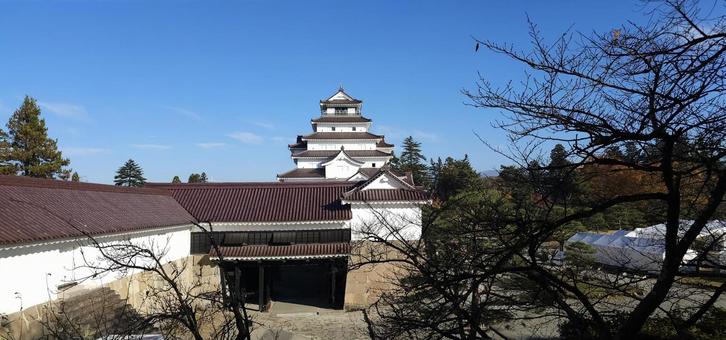 鶴ヶ城　朝の風景 風景,人気,早朝の写真素材