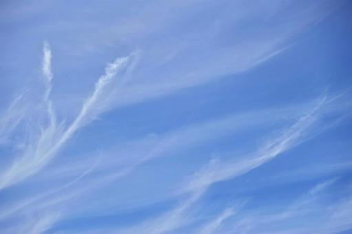 夏の青空とすじ雲のテクスチャ 夏の青空とすじ雲のテクスチャの写真