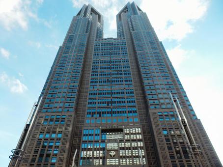 東京都庁と青空 東京都庁と青空の写真