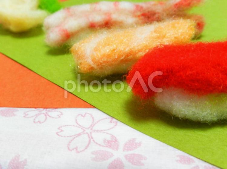 【羊毛フェルト】お寿司02 寿司,フェイク,エビの写真素材