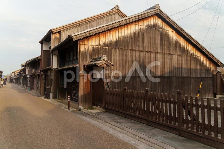 関宿、夕方の町屋の街並み 関宿,町屋,街並みの写真素材