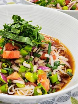【精進料理】アジアン風そうめん2 【精進料理】アジアン風そうめん2の写真