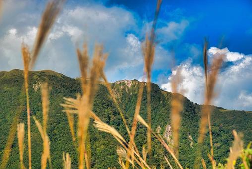 三瓶山の風景 しまね,登山,浸食の写真素材