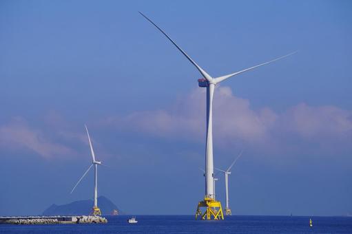 洋上風力発電機 洋上風力発電機 洋上,風力発電機,海洋の写真素材