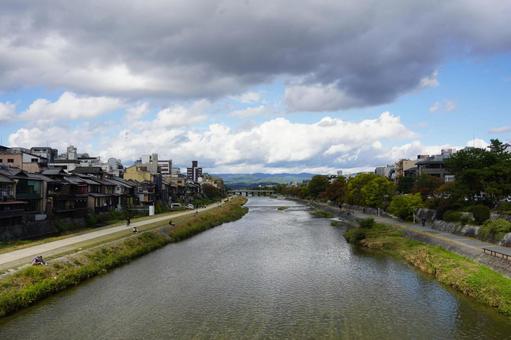 鴨川 河原町,四条大橋,祇園の写真素材