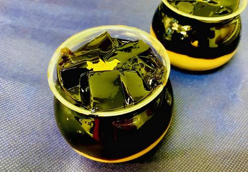 コーヒーゼリー コーヒーゼリー コーヒー,ゼリー,金箔の写真素材