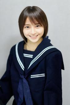 Winter uniform sailor suit ponytail smile 1, japanese, suit, shortcut, JPG