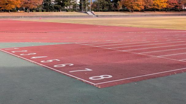 陸上競技場のトラック 陸上部,トラック,ランニングの写真素材