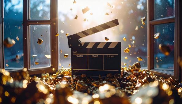 映画収入 カチンコとミニチュアの金塊 映画収入 カチンコとミニチュアの金塊の写真