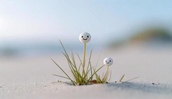 白い顔のかわいい草の写真