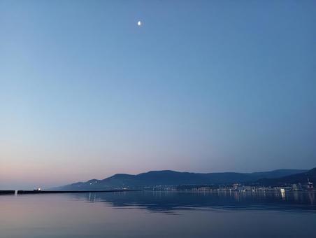 Photo, breaking dawn, breakwater, sea, 