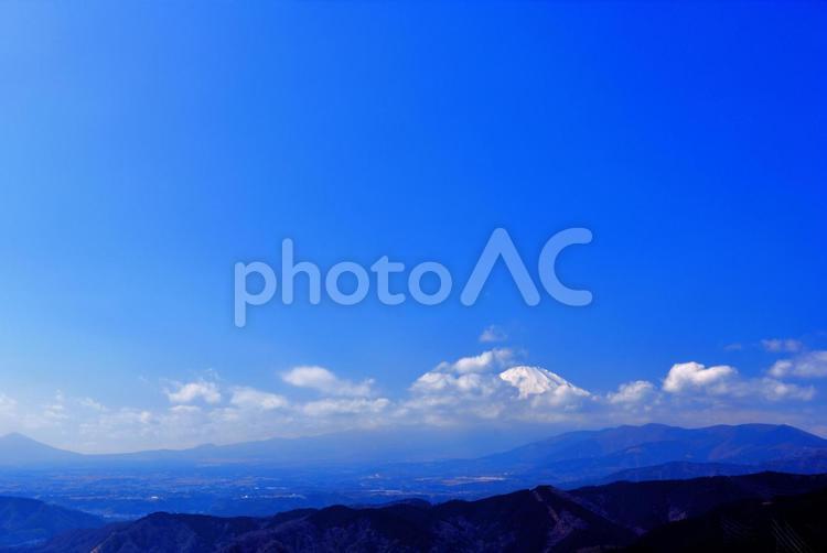 風景　富士山と大空 空,風景,山の写真素材