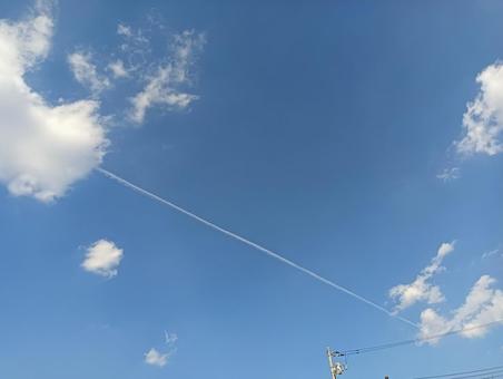 飛行機雲 飛行機雲の写真