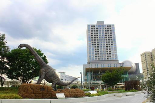 福井駅前恐竜広場 福井駅前恐竜広場 福井,福井駅前,福井市の写真素材
