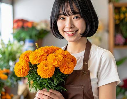 花屋でアルバイトの写真