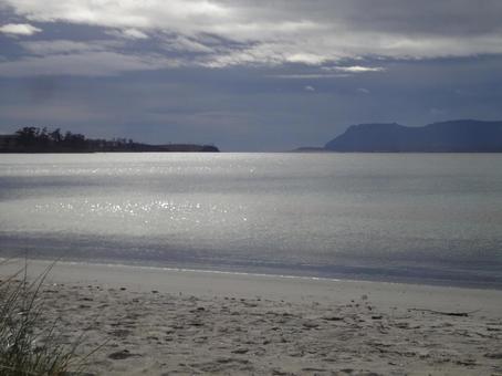 ビーチ　島影 オーストラリア,ビーチ,島影の写真素材