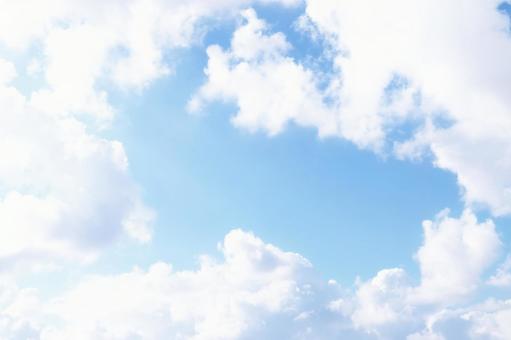 爽やかな空と雲のフレーム 空,青空,大空の写真素材