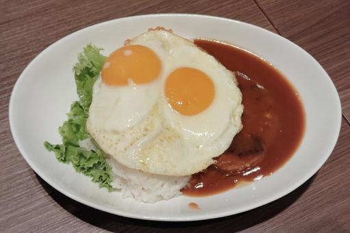 カレー たまご乗せ カレー たまご乗せ カレー,食べ物,飲食物の写真素材