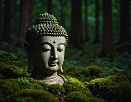 森の中のブッダヘッド 森の中のブッダヘッドの写真