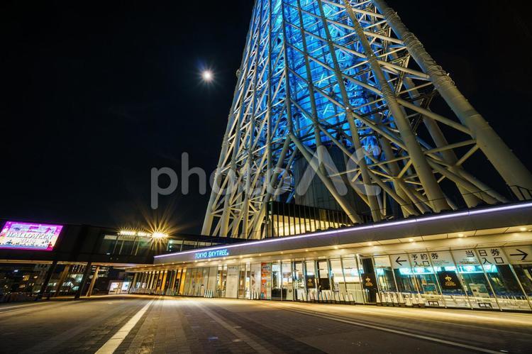 東京スカイツリー　夜景 東京スカイツリー,スカイツリー,押上の写真素材