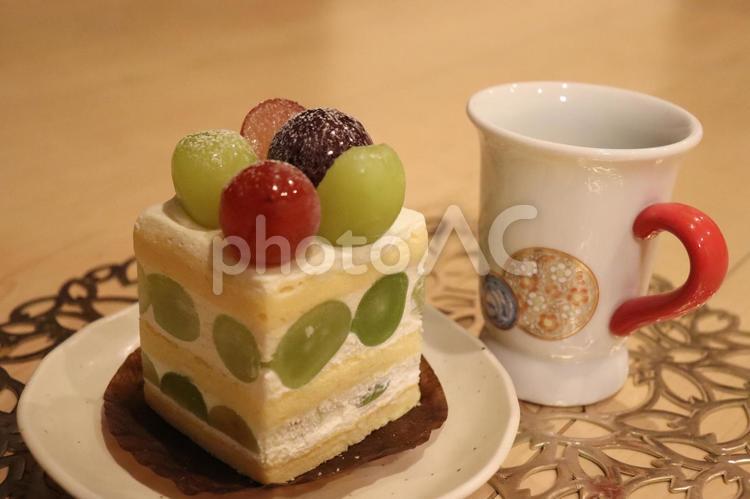おうちカフェ ケーキ,スイーツ,果物の写真素材