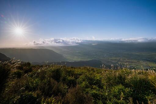 阿蘇大観峰の朝 大観峰,熊本県,阿蘇の写真素材