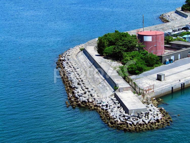 沖縄の港　漁港　風景 漁港,港,海の写真素材