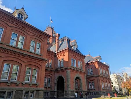 快晴の下　道庁赤レンガ 道庁赤レンガ,快晴,建物の写真素材