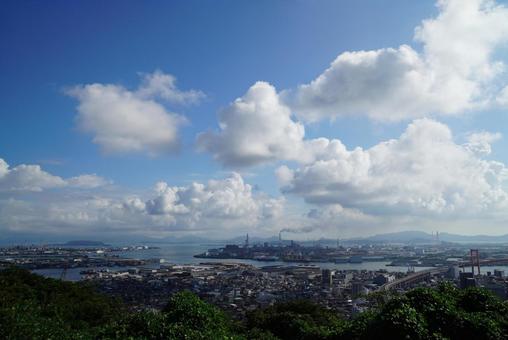 展望台からの街の眺め 街の風景,福岡県,北九州市の写真素材