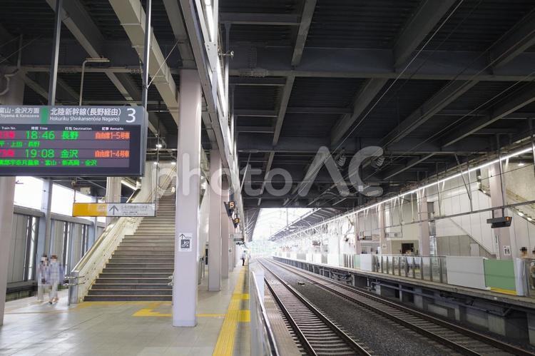 軽井沢駅の新幹線ホーム 軽井沢駅,駅舎,駅の写真素材