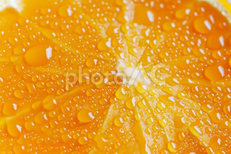 水滴がついた、オレンジのクローズアップ オレンジ,果物,フルーツの写真素材
