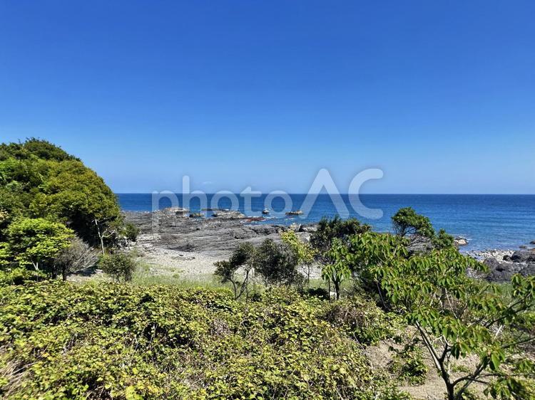 荒船海岸　海岸沿い 串本町の東端,熊野灘沿い,吉野熊野国立公園の写真素材