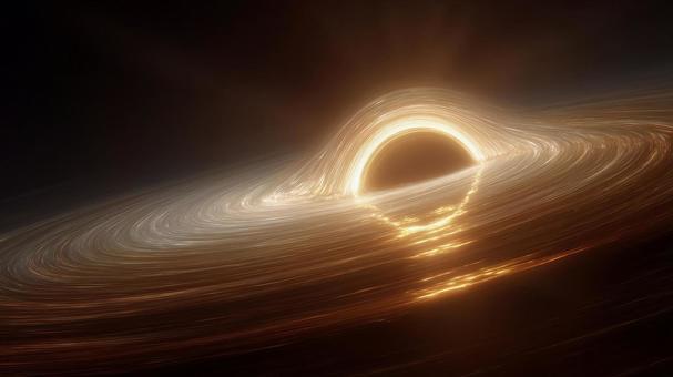 光に包まれたブラックホールの幻想的な姿 光に包まれたブラックホールの幻想的な姿の写真