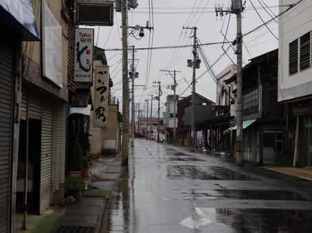 青森県黒石市の中心街 青森県,黒石市,商店街の写真素材