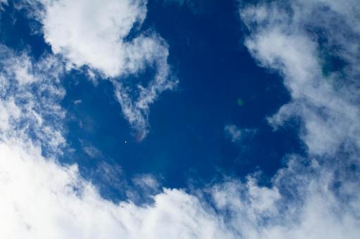 Photo, nube, cielo azul, sol, 