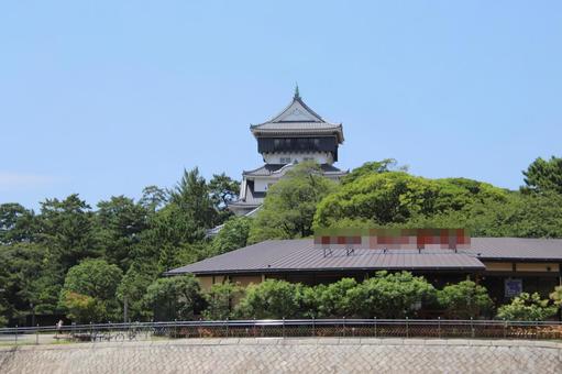 北九州市役所と小倉城、 北九州市役所と小倉城、 北九州市,小倉北区,小倉城の写真素材