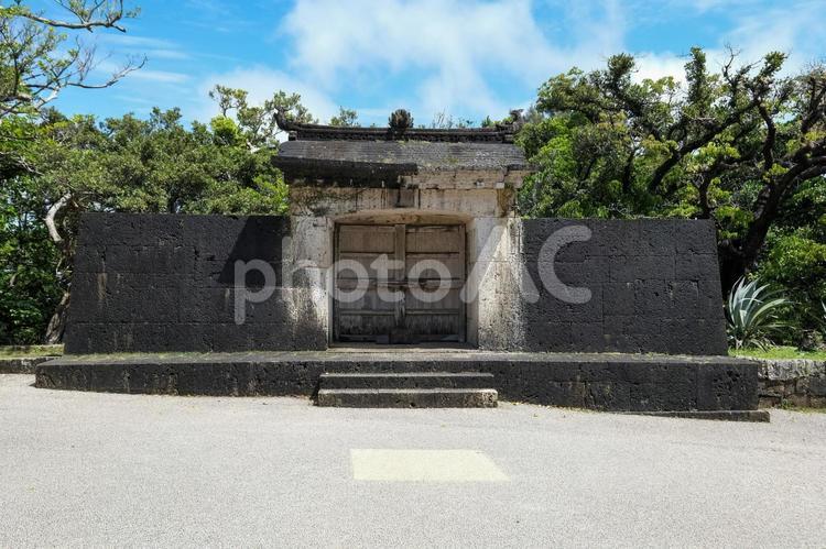 【沖縄】首里城の石垣 首里城,石垣,門の写真素材
