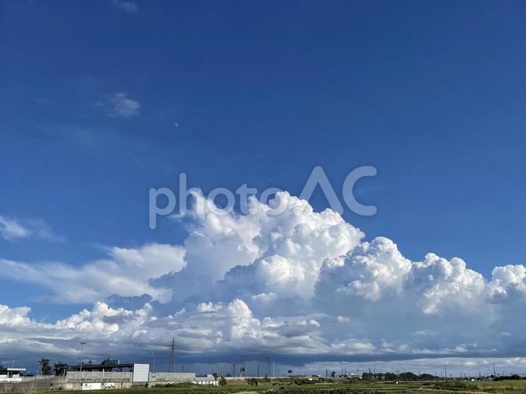 真夏の青空ともくもく湧き上がる入道雲 青空,雲,入道雲の写真素材