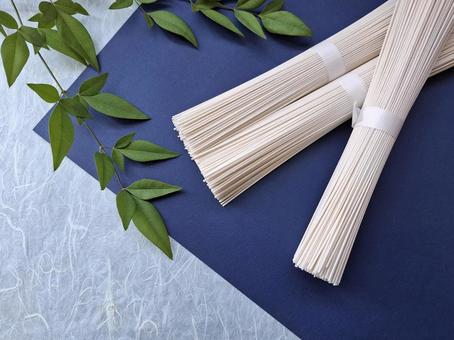 Somen noodles 3 bundles_blue washi paper bag_3, JPG