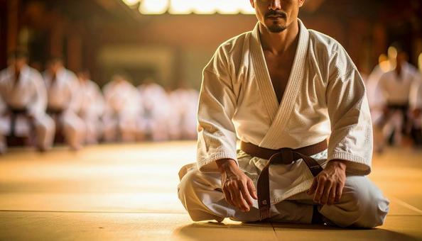 柔道着を着た男性 柔道着を着た男性の写真