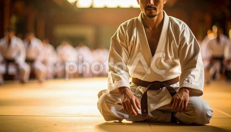 柔道着を着た男性 運動,アスリート,柔道選手の写真素材