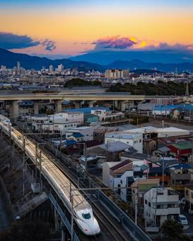 新幹線と富士山 新幹線と富士山 新幹線,富士山,静岡市の写真素材