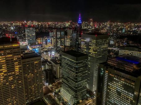 【東京都】都庁展望台からの夜景 都庁,都庁展望台,新宿の写真素材