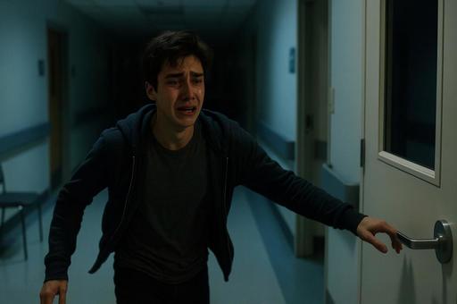 病院で泣き叫ぶ人物の写真