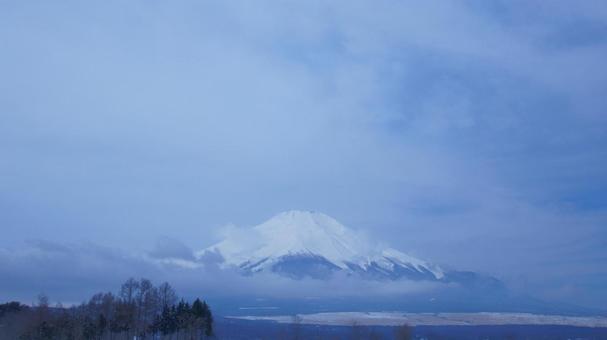 冬の富士山の写真