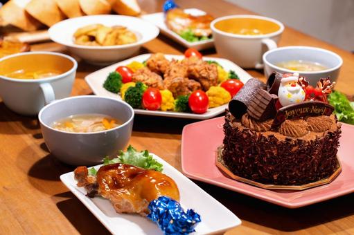 クリスマスディナー クリスマス,ディナー,チキンの写真素材