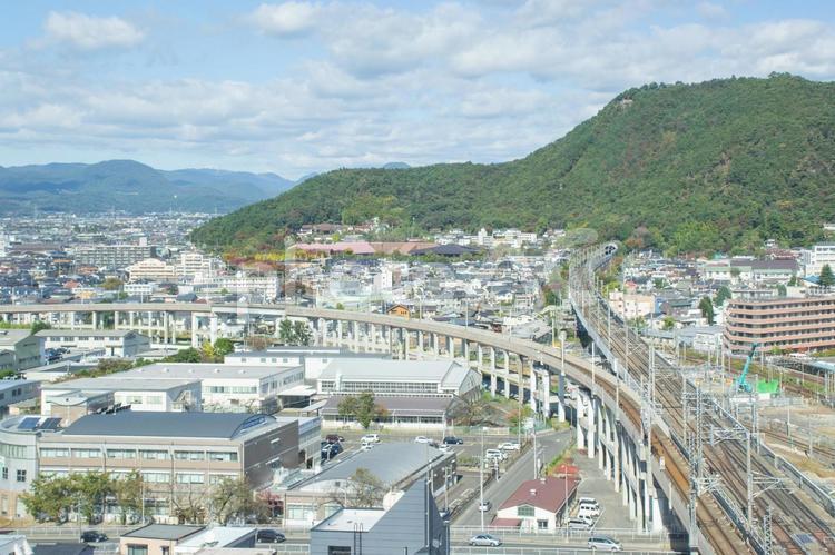 福島県福島市の風景 福島,風景,街並みの写真素材