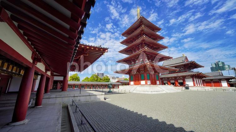 四天王寺五重の塔 五重塔,四天王寺,大阪の写真素材